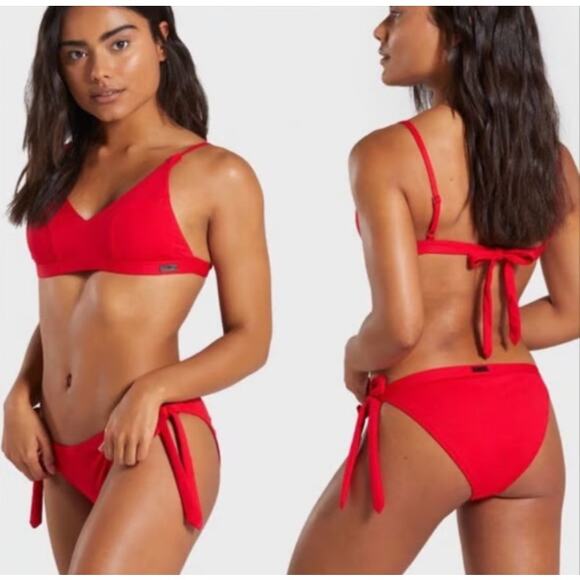 Gymshark Horizon Bralette Bikini Top Swimsuit Red - Size XL - Picture 1 of 7